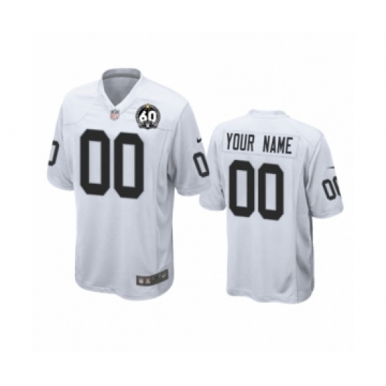 Youth Oakland Raiders Customized White 60th Anniversary Game Jersey - Ujersey