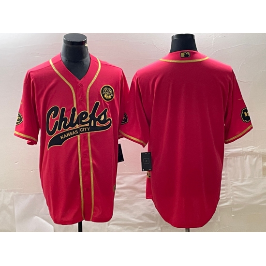 Men's Nike Kansas City Chiefs Red Cool Base Stitched Baseball Jersey1 - Ujersey