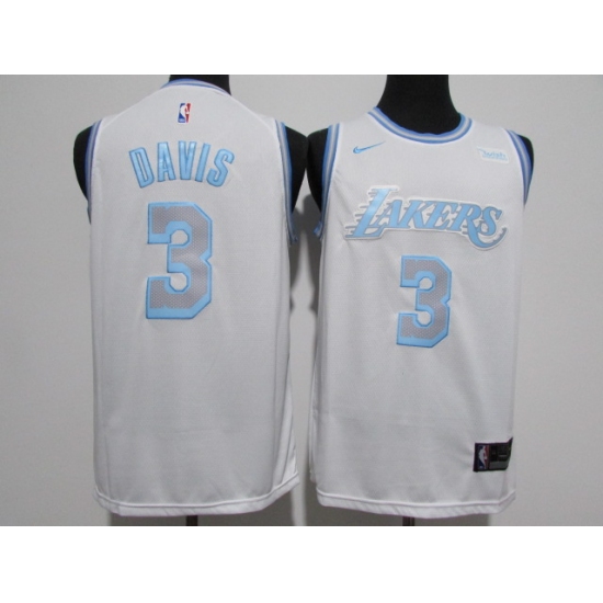 Men's Los Angeles Lakers #3 Anthony Davis Nike White 2020-21 Swingman Jersey - Ujersey
