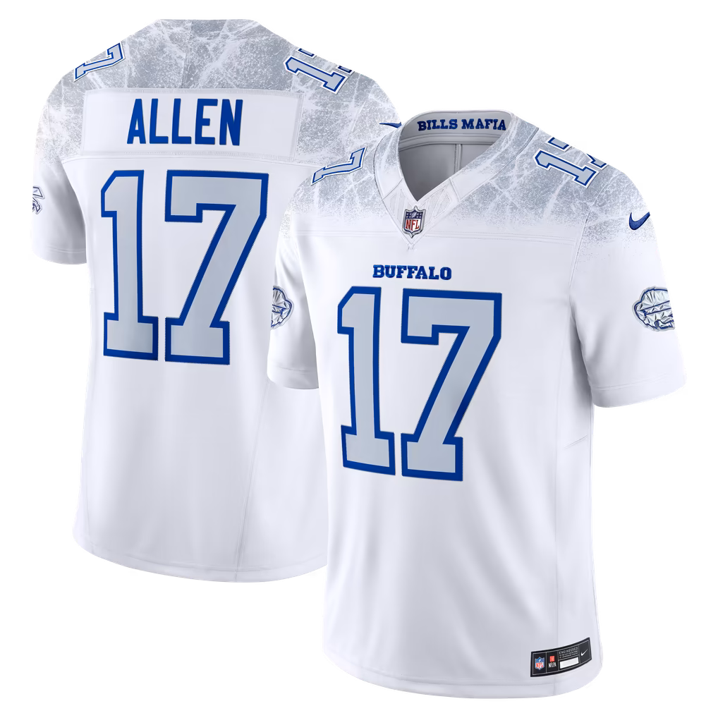 Men's Buffalo Bills Josh Allen Nike White Rivalries Collection Stitched Limited Jersey - Ujersey