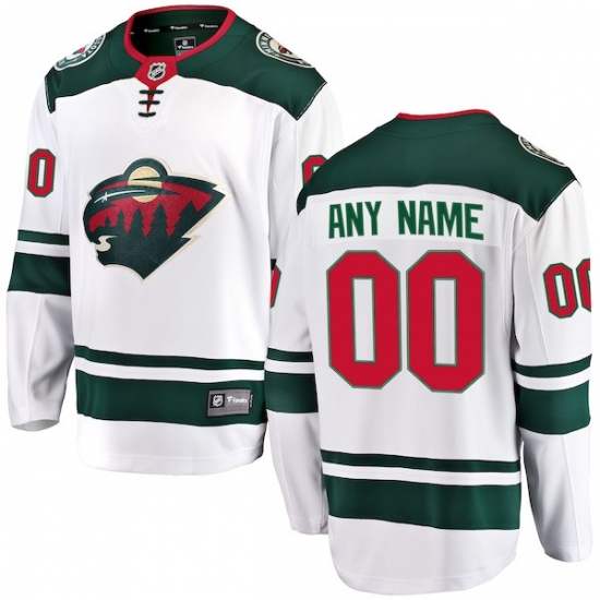 Men's Minnesota Wild Fanatics Branded White Away Breakaway Custom Jersey - Ujersey