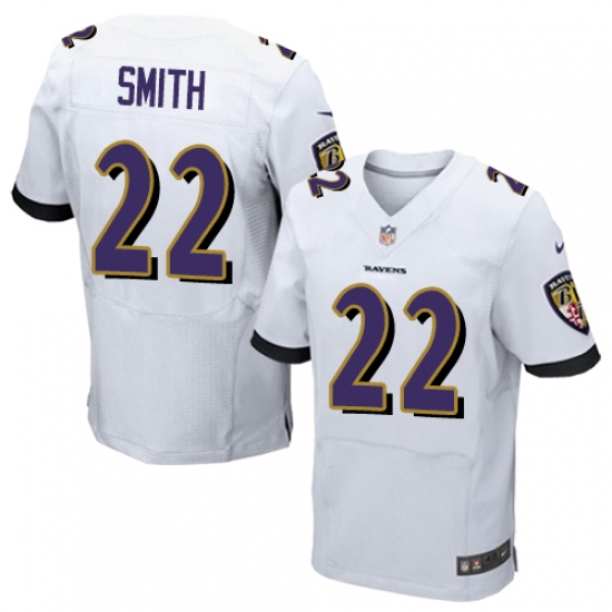 Men's Nike Baltimore Ravens #22 Jimmy Smith Elite White NFL Jersey - Ujersey