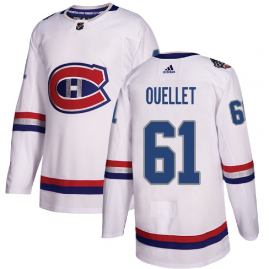 Men's Adidas Montreal Canadiens #61 Xavier Ouellet Authentic White 2017 100 Classic NHL Jersey - Ujersey