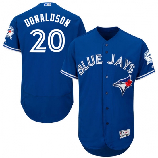 Men's Majestic Toronto Blue Jays #20 Josh Donaldson Blue Alternate Flex Base Authentic Collection MLB Jersey - Ujersey