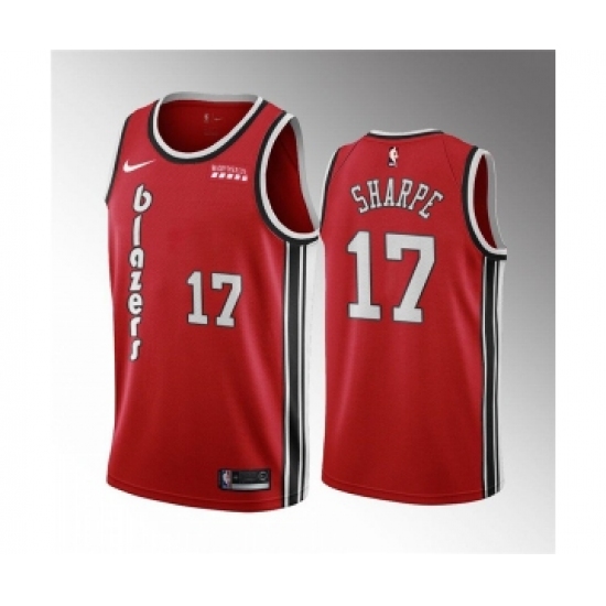 Men's Portland Trail Blazers #17 Shaedon Sharpe Red Classic Edition Stitched Basketball Jersey - Ujersey