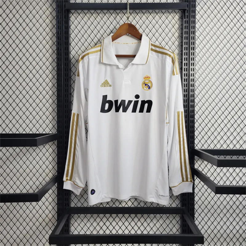 Real Madrid Retro Jersey Home Long Sleeve Soccer Custom Shirt 2011/12 - ujerseystore