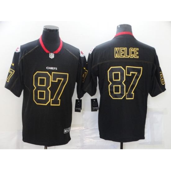 Men's Kansas City Chiefs #87 Travis Kelce Black Gold Nike Limited Jersey - Ujersey