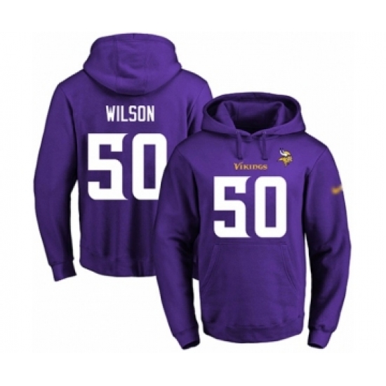 Football Men's Minnesota Vikings #50 Eric Wilson Purple Name & Number Pullover Hoodie - Ujersey