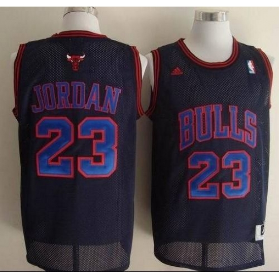 Men's Adidas Chicago Bulls #23 Michael Jordan Authentic Black Blue No. NBA Jersey - Ujersey