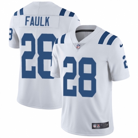 Youth Nike Indianapolis Colts #28 Marshall Faulk White Vapor Untouchable Limited Player NFL Jersey - Ujersey