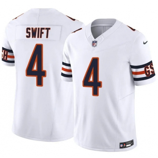 Men's Chicago Bears #4 D'Andre Swift White 2025 F.U.S.E. Vapor Untouchable Limited Football Stitched Jersey - Ujersey