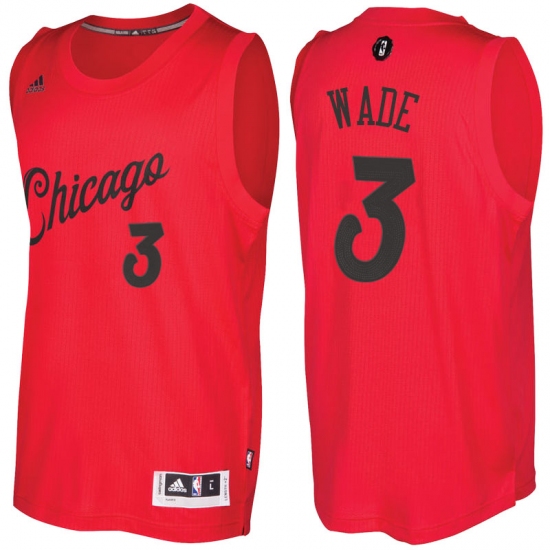 Men's Chicago Bulls #3 Dwyane Wade adidas Red 2016-2017 Christmas Day NBA Swingman Jersey - Ujersey