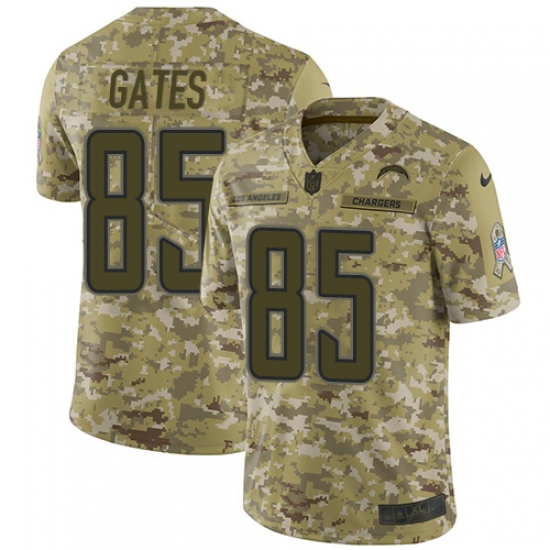 Youth Nike Los Angeles Chargers #85 Antonio Gates Limited Camo 2018 Salute to Service NFL Jersey - Ujersey
