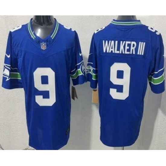 Men's Seattle Seahawks #9 Kenneth Walker III Limited Blue FUSE Vapor Jersey - Ujersey
