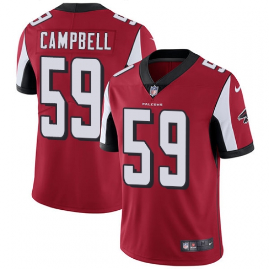 Youth Nike Atlanta Falcons #59 De'Vondre Campbell Red Team Color Vapor Untouchable Limited Player NFL Jersey - Ujersey