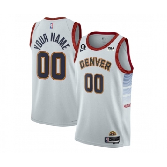 Men's Denver Nuggets Active Player Custom White 2022-23 Icon Edition With NO.6 Stitched Jersey - Ujersey