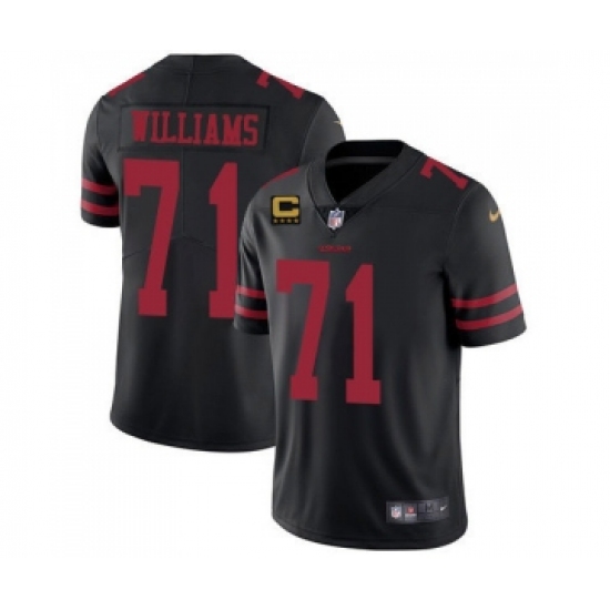 Men's San Francisco 49ers #71 Trent Williams Black With C Patch Vapor Untouchable Limited Stitched Football Jersey - Ujersey