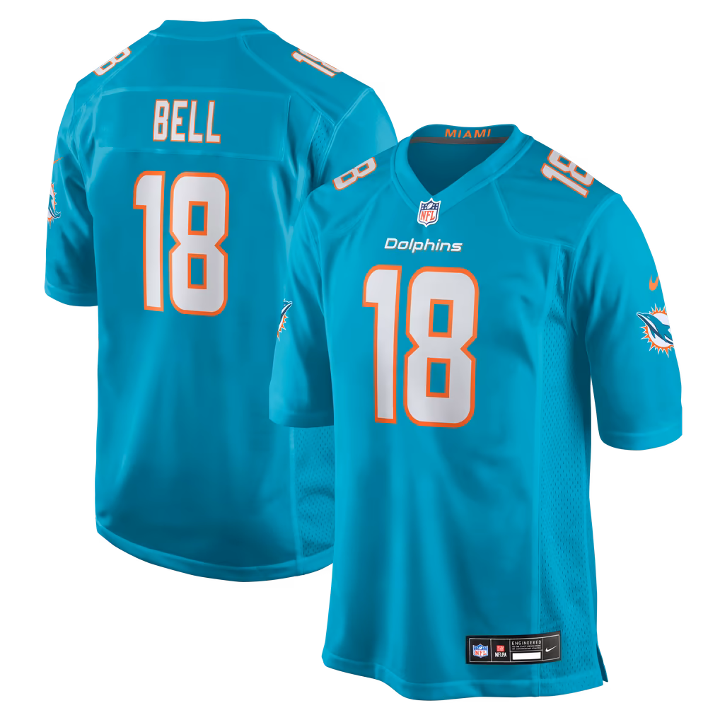 Men's Miami Dolphins Chris Bell Nike Aqua Game Jersey - Ujersey Shop