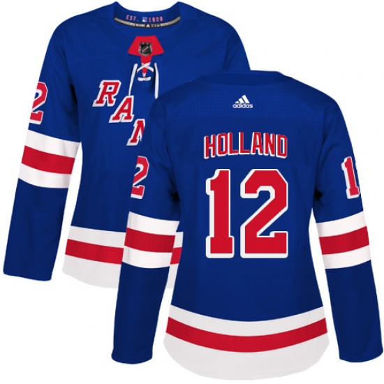 Women's Adidas New York Rangers #12 Peter Holland Authentic Royal Blue Home NHL Jersey - Ujersey
