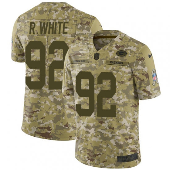 Men's Nike Green Bay Packers #92 Reggie White Limited Camo 2018 Salute to Service NFL Jersey - Ujersey