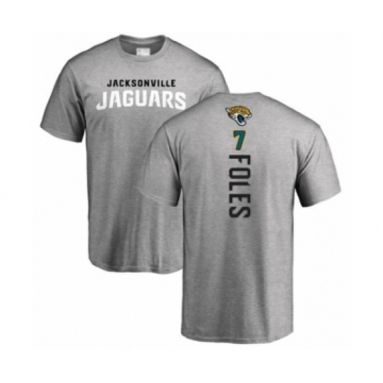 Football Jacksonville Jaguars #7 Nick Foles Ash Backer T-Shirt - Ujersey