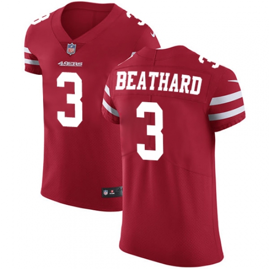 Men's Nike San Francisco 49ers #3 C. J. Beathard Red Team Color Vapor Untouchable Elite Player NFL Jersey - Ujersey