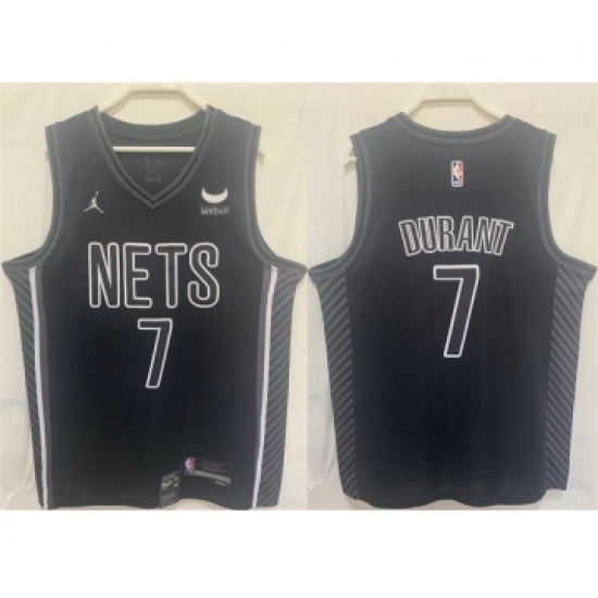 Men's Brooklyn Nets #7 Kevin Durant Black Stitched Basketball Jersey - Ujersey