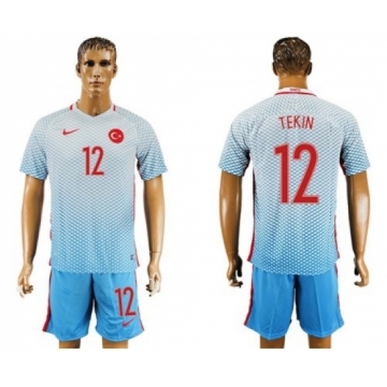 Turkey #12 Tekin Away Soccer Country Jersey