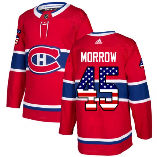 Youth Adidas Montreal Canadiens #45 Joe Morrow Authentic Red USA Flag Fashion NHL Jersey - Ujersey