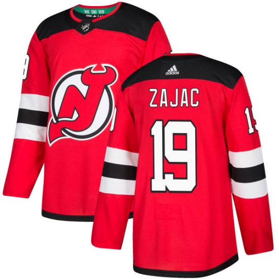 Men's Adidas New Jersey Devils #19 Travis Zajac Authentic Red Home NHL Jersey - Ujersey