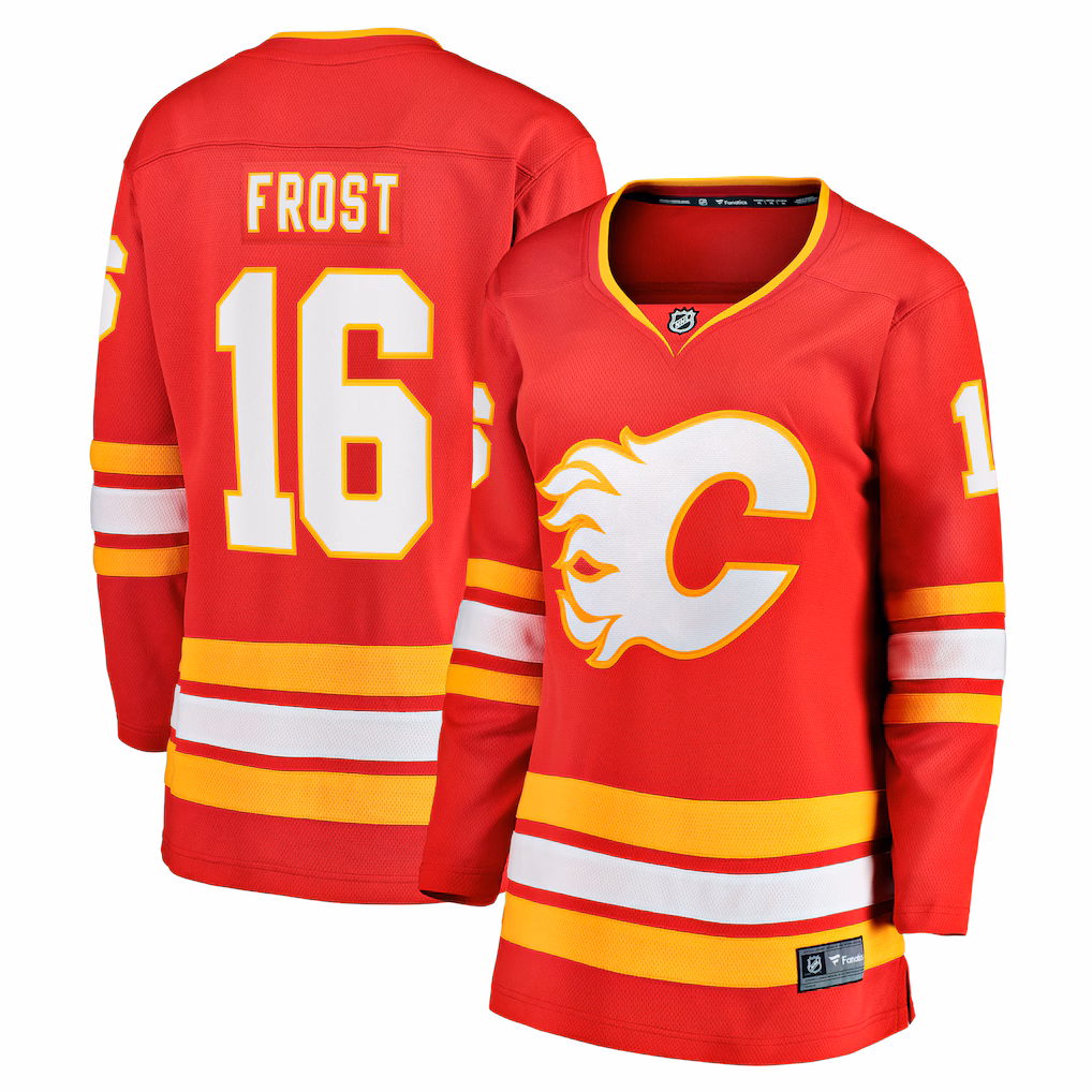 Women's Calgary Flames Morgan Frost Fanatics Red Home Breakaway Jersey - Ujersey