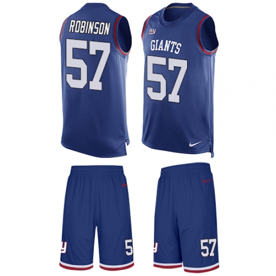 Men's Nike New York Giants #57 Keenan Robinson Limited Royal Blue Tank Top Suit NFL Jersey - Ujersey