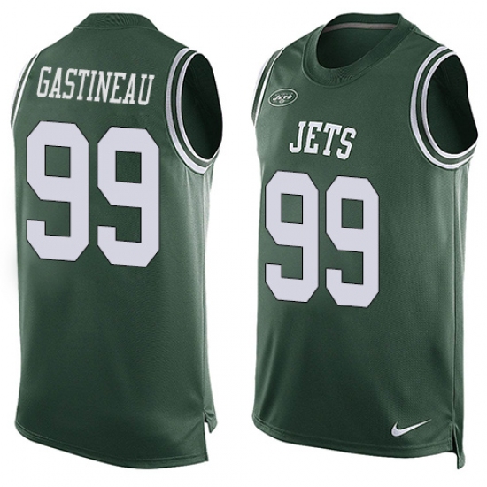 Men's Nike New York Jets #99 Mark Gastineau Limited Green Player Name & Number Tank Top NFL Jersey - Ujersey