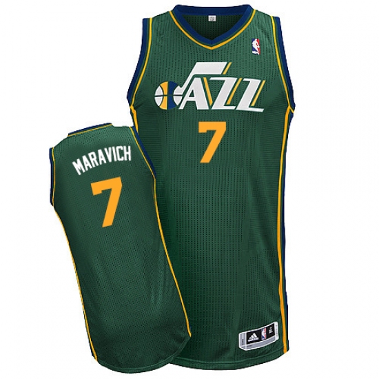 Men's Adidas Utah Jazz #7 Pete Maravich Authentic Green Alternate NBA Jersey - Ujersey