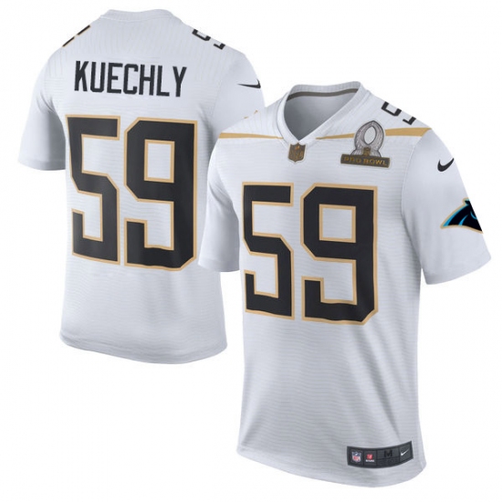 Men's Nike Carolina Panthers #59 Luke Kuechly Elite White Team Rice 2016 Pro Bowl NFL Jersey - Ujersey