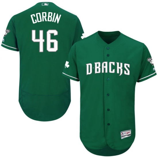 Men's Majestic Arizona Diamondbacks #46 Patrick Corbin Green Celtic Flexbase Authentic Collection MLB Jersey - Ujersey