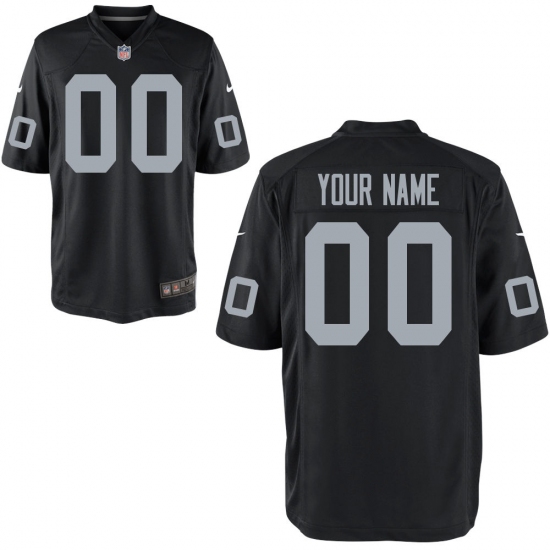 Youth Oakland Raiders Nike Black Custom Game Jersey - Ujersey