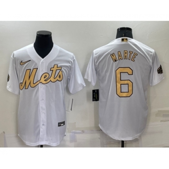 Men's New York Mets #6 Starling Marte White 2022 All Star Stitched Cool Base Nike Jersey - Ujersey