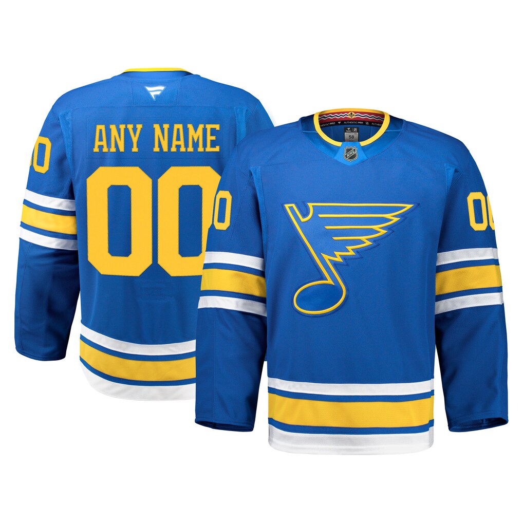 Men's St. Louis Blues Fanatics Blue Home Authentic Pro Custom Jersey - SUjersey01