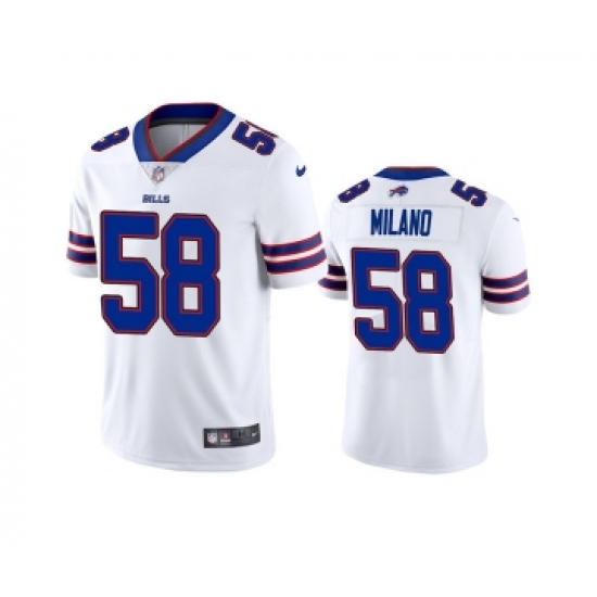 Men's Buffalo Bills #58 Matt Milano 2022 White Vapor Untouchable Limited Stitched Jersey - Ujersey