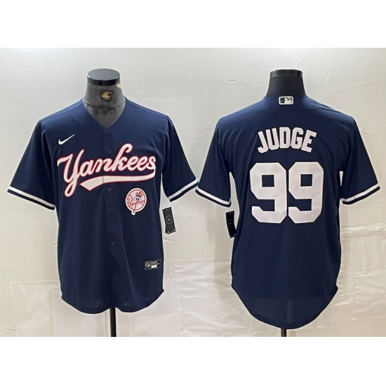 Men's New York Yankees #99 Aaron Judge Navy With Cool Base Stitched Baseball Jersey - Ujersey