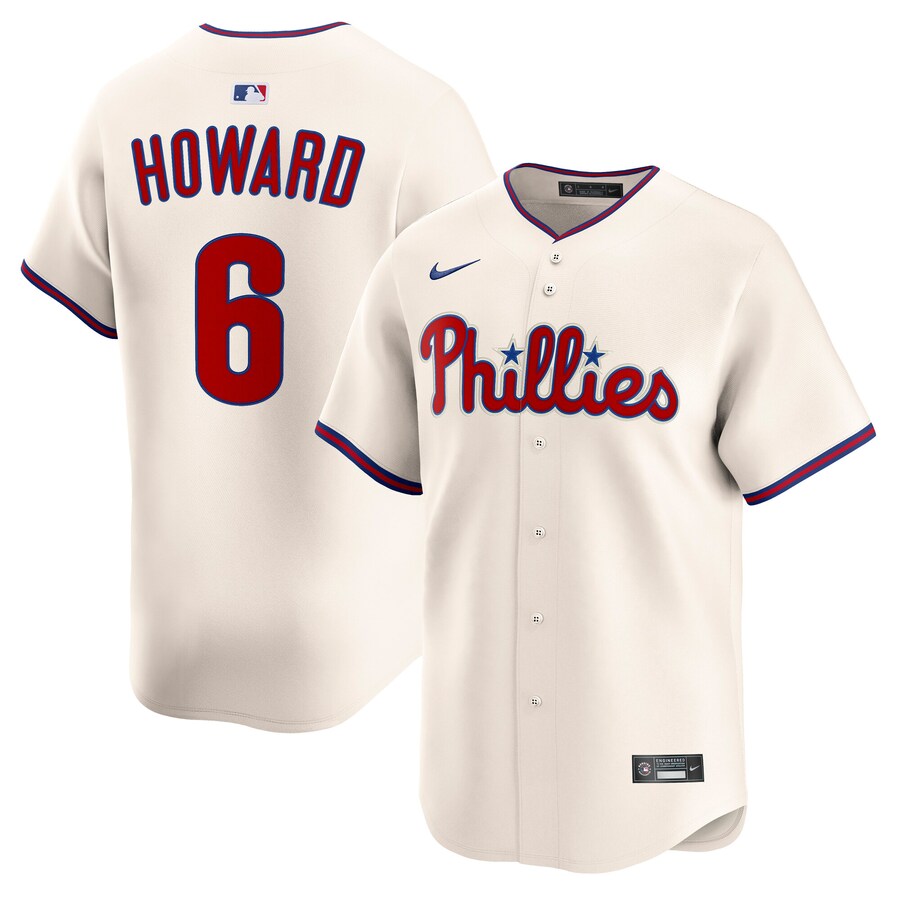 Men's Philadelphia Phillies Ryan Howard Nike Cream Alternate 2 Retired Limited Player Jersey - Ujersey