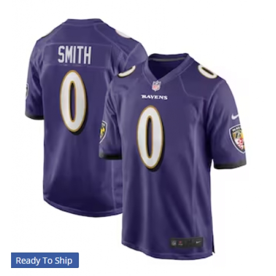 Men's Nike Baltimore Ravens #0 Roquan Smith Purple Team Limited Jersey - Ujersey