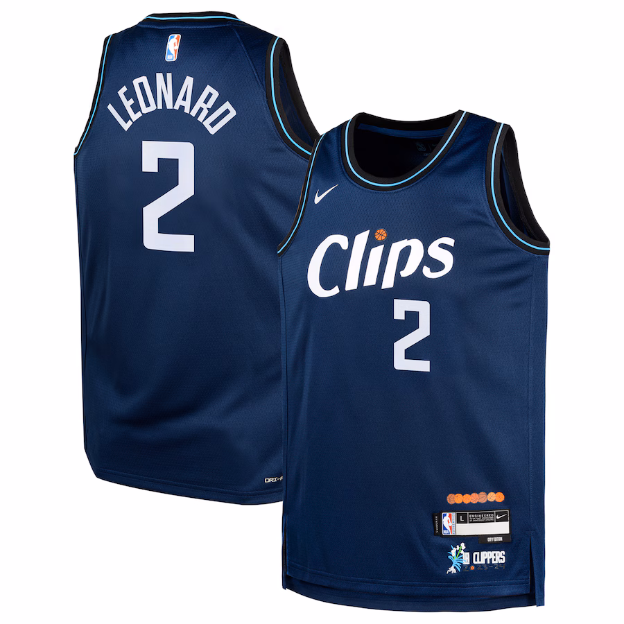Youth LA Clippers Kawhi Leonard Nike Navy  Swingman Replica Jersey - City Edition - Ujersey NHL