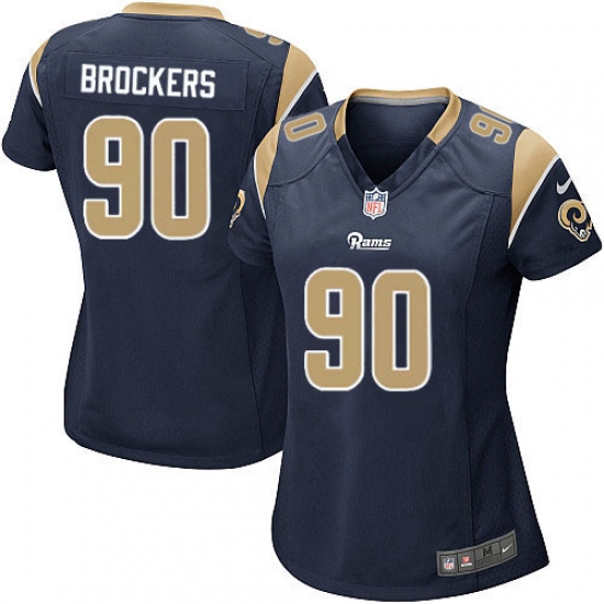 Women's Nike Los Angeles Rams #90 Michael Brockers Game Navy Blue Team Color NFL Jersey