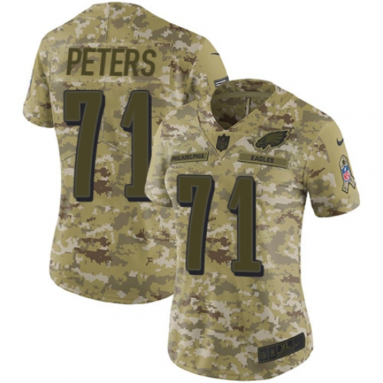 Women's Nike Philadelphia Eagles #71 Jason Peters Limited Camo 2018 Salute to Service NFL Jersey - Ujersey