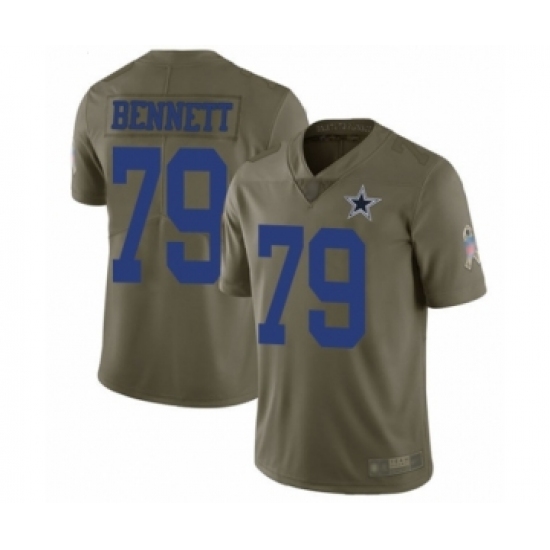 Youth Dallas Cowboys #79 Michael Bennett Limited Olive 2017 Salute to Service Football Jersey - Ujersey