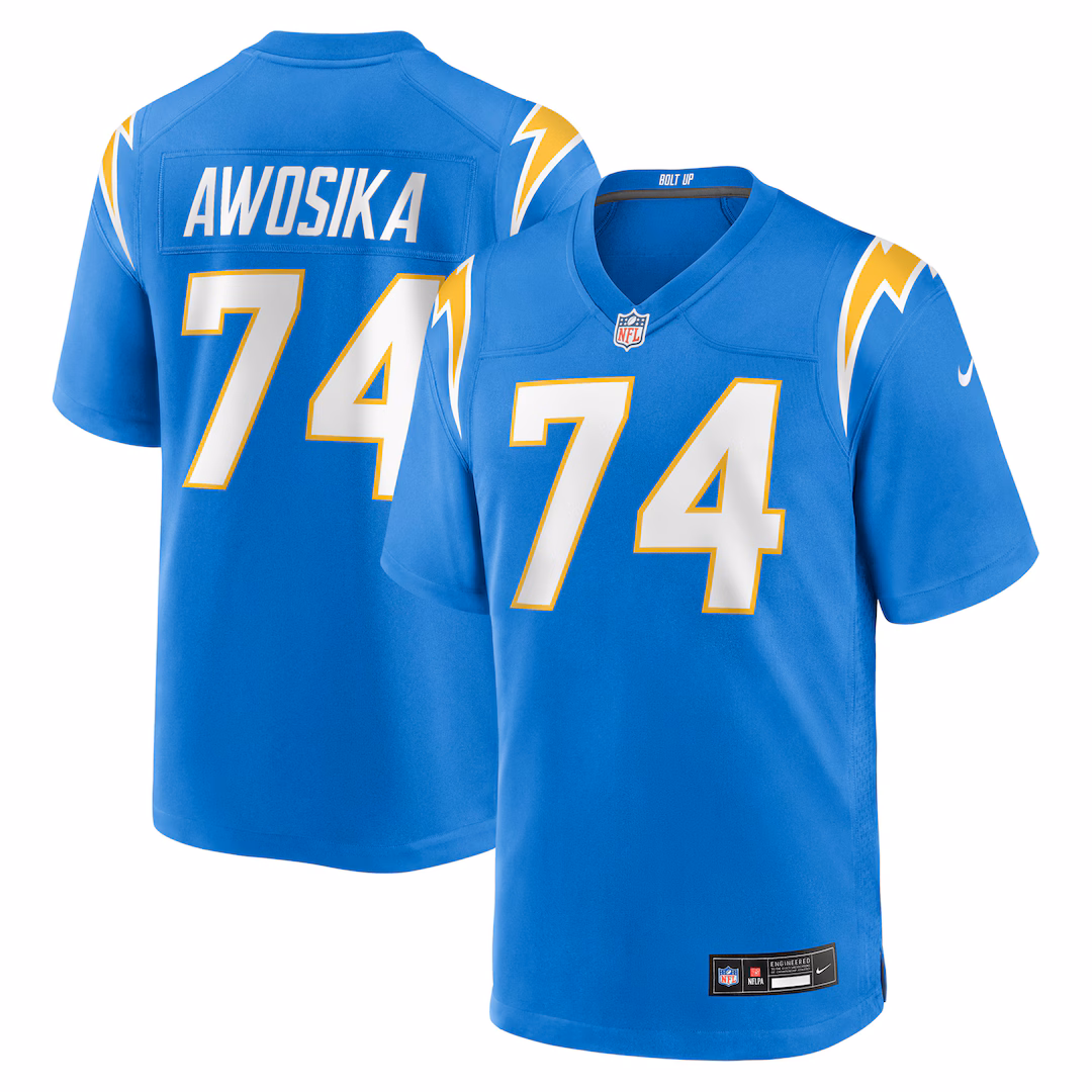 Men's Los Angeles Chargers Kayode Awosika Nike Powder Blue Team Game Jersey - Ujersey