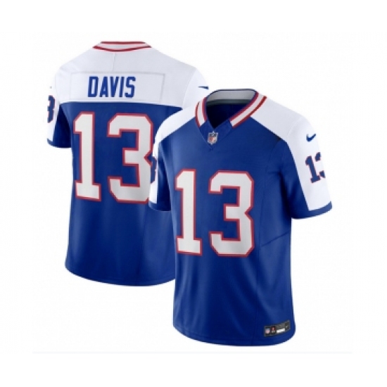 Men's Nike Buffalo Bills #13 Gabe Davis Blue White 2023 F.U.S.E. Throwback Vapor Untouchable Limited Football Stitched Jersey - Ujersey