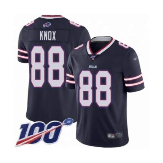 Men's Buffalo Bills #88 Dawson Knox Limited Navy Blue Inverted Legend 100th Season Football Jersey - Ujersey